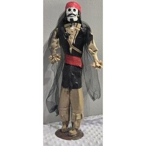 Vintage Paper Mache Pirate Made In Mexico 18" Handmade Souvenir Captain Jack